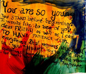 Rainer Maria Rilke quote painting