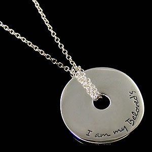 am My Beloved and My Beloved is Mine - Silver Quote Necklace