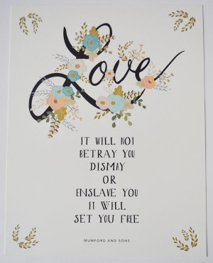 Love Mumford and Sons Quote print for your wedding 8.5 x 11. $35.00 ...