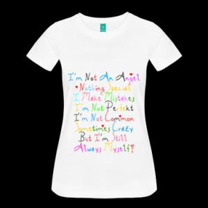 not an Angel - not perfect - Naughty Quotes Women's T-Shirts