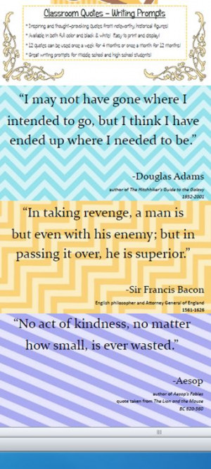 Classroom Quotes - Writing Prompts & Posters... CHEAP download for ...