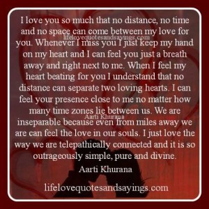 No Distance Can Separate Loving Hearts..