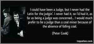 could have been a Judge, but I never had the Latin for the judgin ...