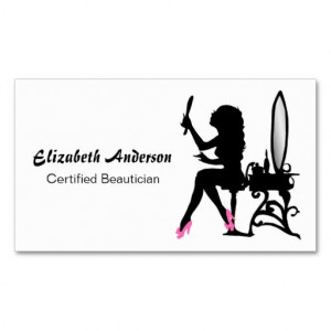 Beautician Pink and Black Girly Girl Hair Stylist Business Card ...