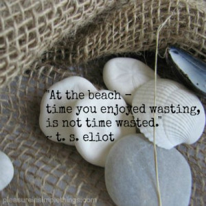 time you enjoyed wasting, is not time wasted. More Ocean Beach Quotes ...
