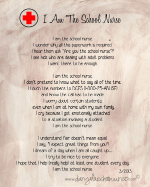 2013 I Am The School Nurse Poem