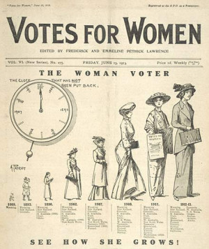The British Library, Votes for Women, 13 June 1913; cartoon. Click for ...