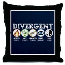 Divergent Symbols Blue Throw Pillow for