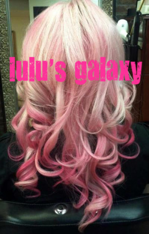 BUBBLE POP pink colored pastel/ human hair extension/ clip-in hair ...