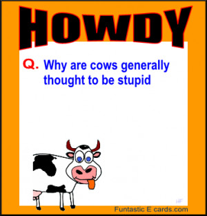 Free *FUN*tastic e Cards.com - Cartoon animation about stupid cows