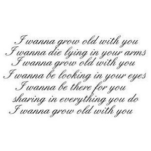 wanna grow old with you quote