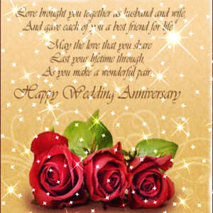 Send this beautiful wedding anniversary card to your friends.