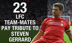 ... Liverpool Players pay tributes to out-going captain Steven Gerrard