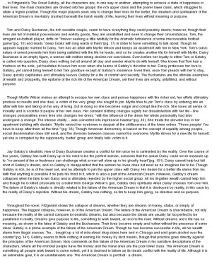 essay on The Great Gatsby - Death of the American Dream