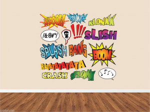 COMIC BOOK STYLE QUOTE SOUNDS VINYL WALL ART STICKER DECALS FULL ...