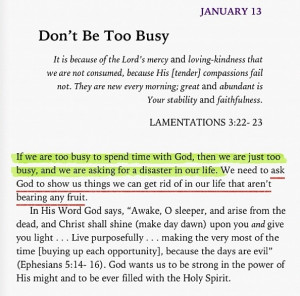 Don't be too busy