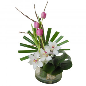Tulip and Orchid Floral Arrangements