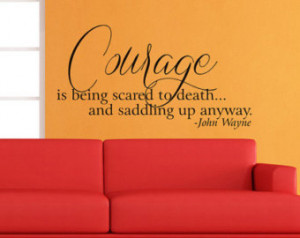 John Wayne - Courage - Inspirationa l Art Wall Decals Wall Stickers ...
