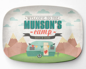 Personalized Melamine Camping Platter, Personalized Camper Serving ...
