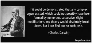 If it could be demonstrated that any complex organ existed, which ...