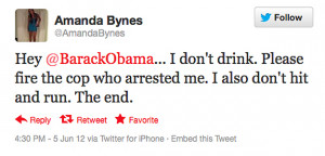 Amanda Bynes Sends Crazy Tweet to President Barack Obama