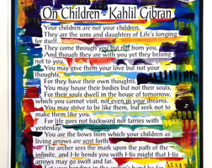ON CHILDREN 11x14 Inspirational QUOTE Kahlil Gibran Baby Nursery Decor ...