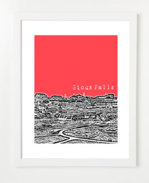 Sioux Falls South Dakota Skyline Art Print and Poster | By BirdAve ...
