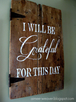 Handpainted Wood Barn Door with Grateful Quote