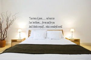 Wall Design : Vinyl What A Wonderful World Luis Amstrong Quote Wall By ...