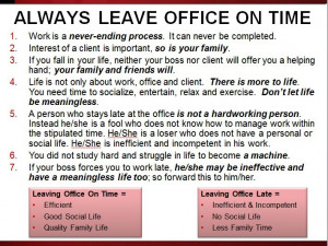 Always leave office on time