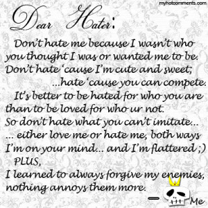 love my haters graphics and comments