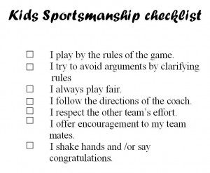 Kids Sportsmanship Checklist, I Play By The Rules Of The Game, I Try ...