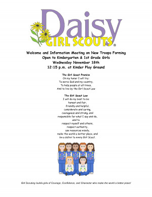 girl scout daisy first meeting | Daisy Girl Scout Flyer-1