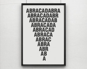 Abracadabra, magic quotes,magic typ ography, art prints, postes ...
