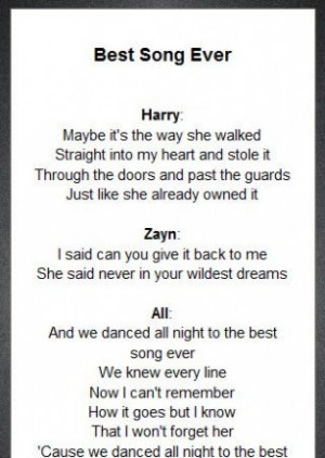 1D Best Song Ever Lyric for Android