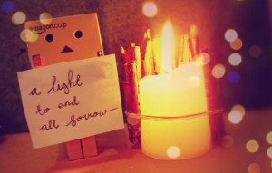 candle, danbo, light, quotes
