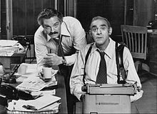 Hal Linden as Captain Barney Miller and Abe Vigoda as Detective Philip ...