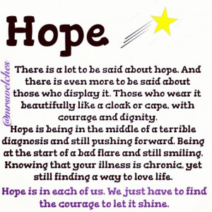 Hope. Chronic illness. Thyroid disease. Spoonie. But you don't look ...