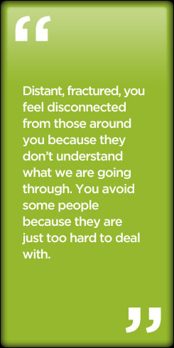 Distant, fractured, you feel disconnected from those around you ...