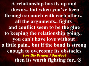 relationship has its up and downs..