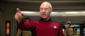 ... Stewart as Captain Jean-Luc Picard in Star Trek - Generations (1994