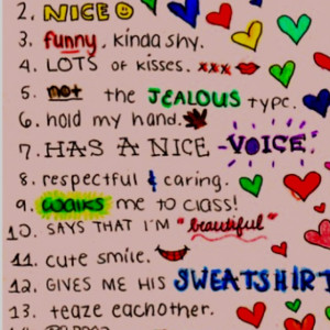 Perfect boyfriend list