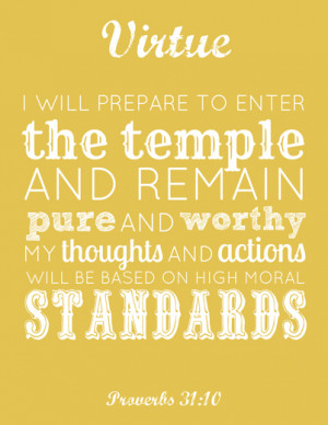 LDS Young Women Virtue printable