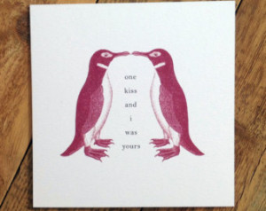 Love Card - Penguin Art Print - Valentine Card - Penguin - Love Quote ...