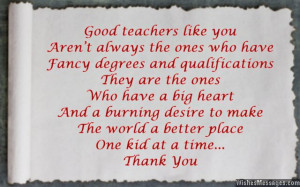 Thank you messages to teachers from parents: Thank you notes