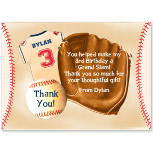 Baseball Party Thank You Cards