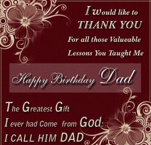 thank you father on his birthday for all his lessons.