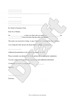 Sample Request for Information about an Insurance Denial Form Template