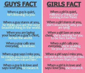 Facts about boys and girls-Boys VS Girls-Girls and Guys Quotes