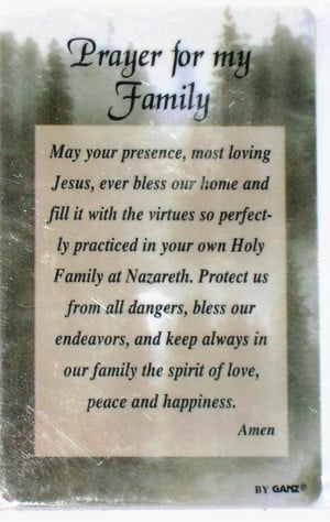 Details about PRAYER FOR MY FAMILY Wallet/Prayer Card Inspirational